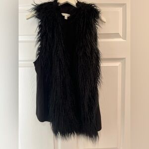 CAbi Women’s Infinite Vest Faux Fur Open Front Black Style 929 Womens Small S